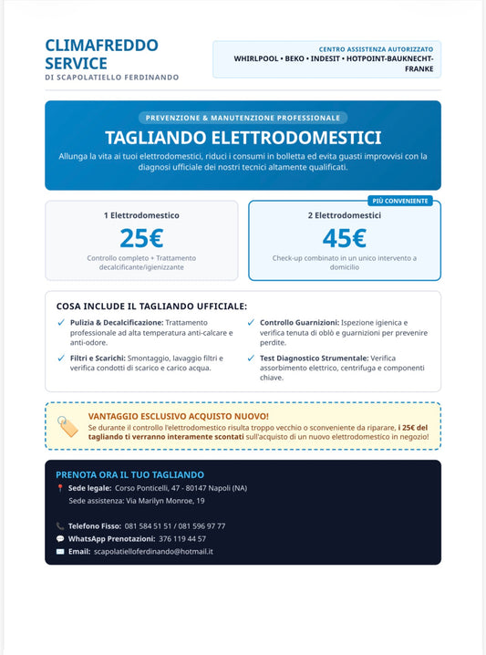 TAGLIANDO ELETTRODOMESTICI •2 prodotti